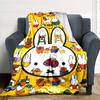 Miffy Print Flannel Blanket High Quality Warm Comfortable Cover for All Seasons Perfect for Gifts Home Decor