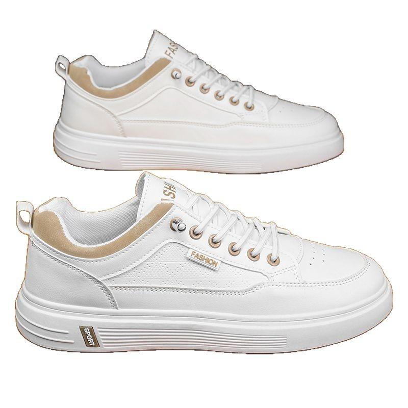 Mens Leather Shoes Fall Fashion Sneakers for Driving Walking Office, Comfortable Men Slip on Skate Flats Non Slip Youth Shoe