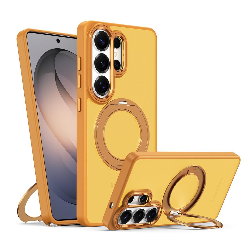 Applicable To Samsung S26Ultra Phantom Magnetic Stand Mobile Phone Case 360 ° Rotating Stand S26Plus Protective Case