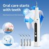 Teeth Plaque Remover with 1/4 Replaceable Heads Tartar Plaque Removal Dental Tool Home Travel Rechargeable Ultrasonic Electric Tooth Cleaner