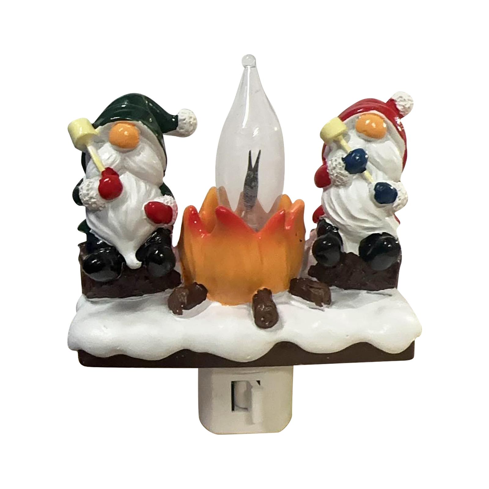 

Christmas Gnome Bonfire Flashing Night Light - Plug-In Wall Novelty Lighting For Indoor Party Decorations Holiday Gift For Family, Friends One Size