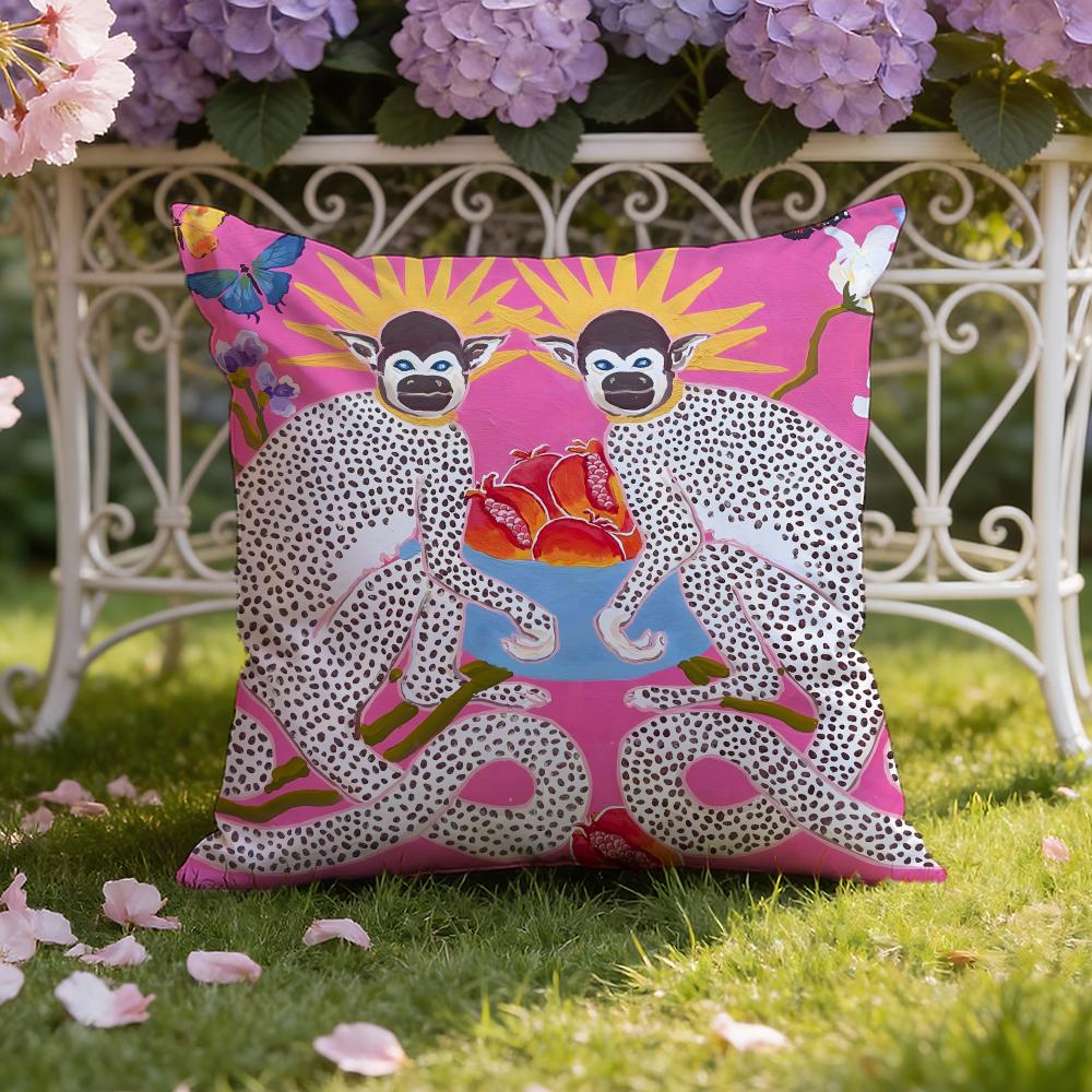P-Paige G-Gemmel M-Monkey Cushion Cover Home & Car Dual-Scene Pillow Cover: Reversible for Premium Comfort