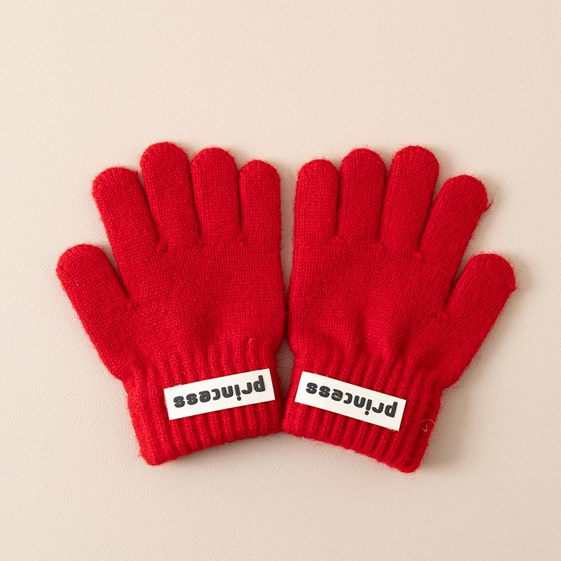 2024 Winter Year of the Horse Kids' Gloves: Korean Style Five-Finger Design for Boys & Girls, Warm & Cozy for Ages 2-6