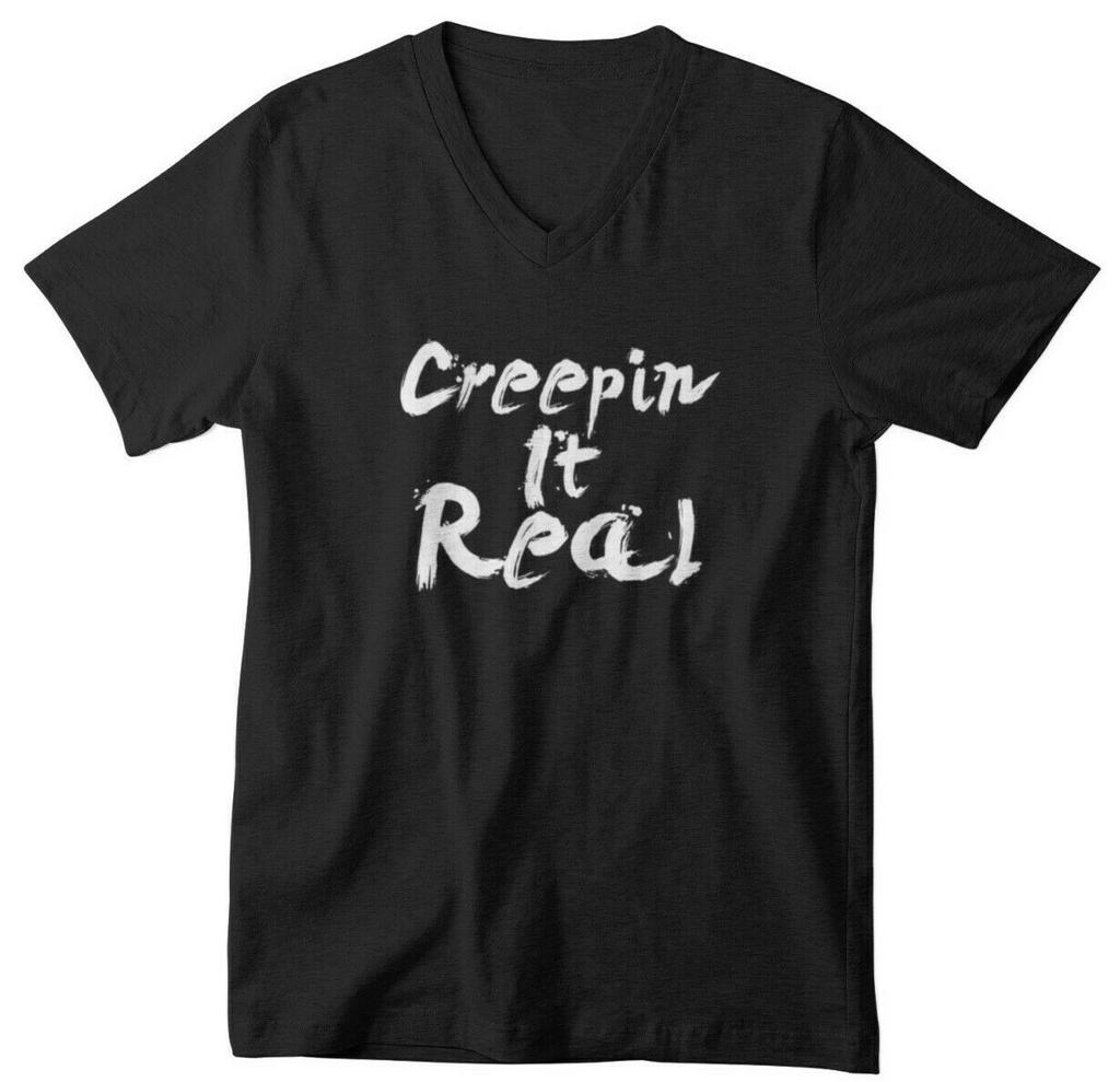Creepin It Real Shirt Mens V Neck Funny Halloween Ghost Tee Spooky Party Top