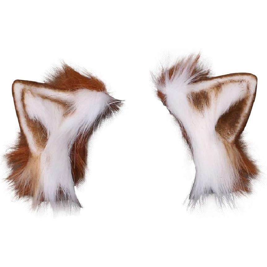 VIGVAN KYC Animal Ears Kawaii Plush Cat Ears Hair Clip Headdress Halloween Cosplay