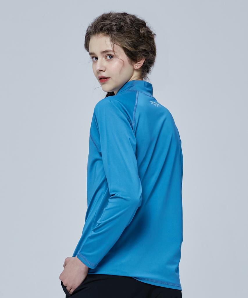 Leijibi Essential Loose Fit Multisports Women'S Zip-Up Rash Guard Storm Blue