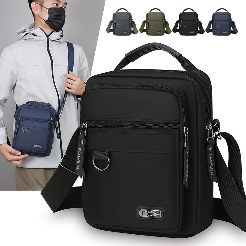 Men's Shoulder Bag Business Leisure Large Capacity Portable Handbag Multi Layer Waterproof Male's Crossbody Bags