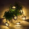 Korean-Style LED Wooden Heart String Lights for Indoor Holiday Decor (10 Battery-Powered Colored Lights)