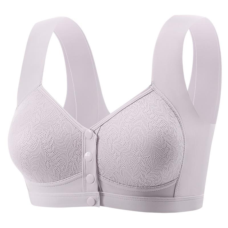 Spot wholesale new large size middle-aged and elderly mother breastfeeding bra front open buckle thin gathering no steel ring underwear women