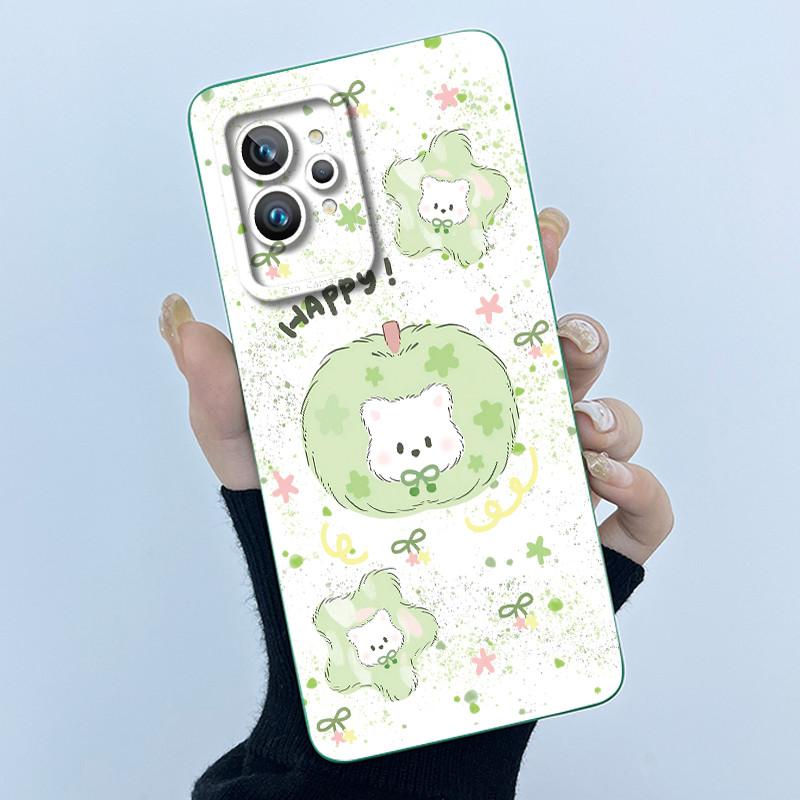 For Realme GT 2 Pro Phone Case Cute Panda Girl Cats Liquid Silicone Camera Protection Back Cover For Realme GT2 Pro GT2Pro Funda