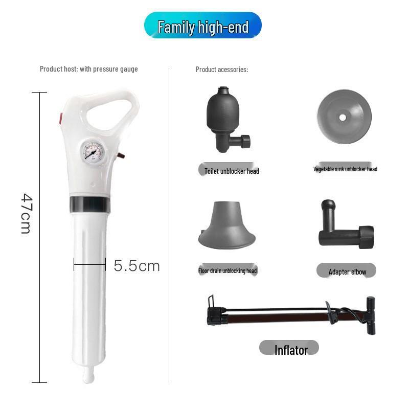 High-Pressure Toilet & Drain Unclogging Tool for Kitchen and Bathroom