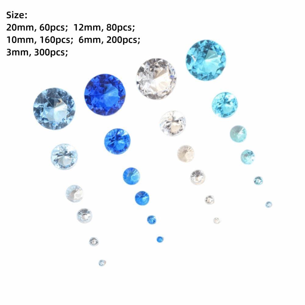 800PCS Mixed Color Acrylic Diamonds 5 Size Artificial Diamonds Gem  Home Decoration