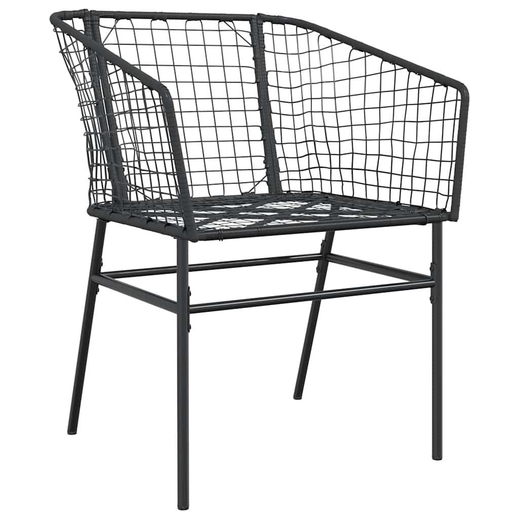 5 Piece Black Poly Rattan Outdoor Dining Set