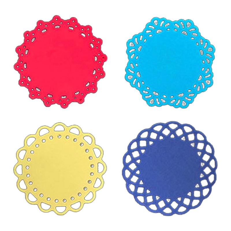 Round Lace Flower Border Cutting Dies Cuts Dies Sets Metal Cutting Dies Flower Background Frame Stencil Template Flower Shaped spain