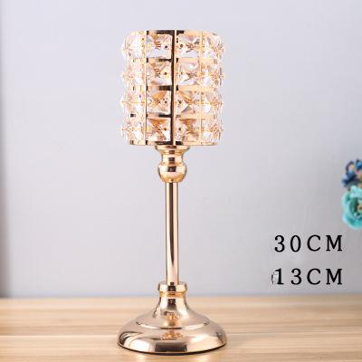 European Gold Crystal Candlestick Home Decor Iron Candlestick Wedding Candlelight Dinner Props Home Decor