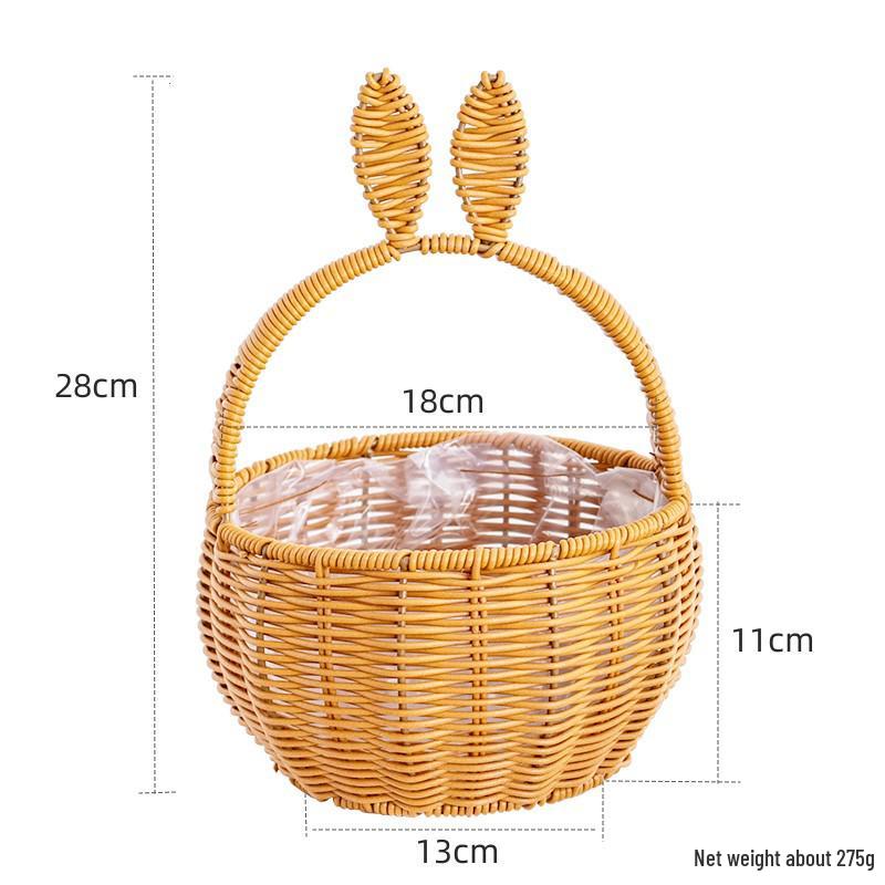 Handheld Woven Rattan Basket: Ideal for Flowers, Fruit, Gifts, Storage, and Souvenirs - Perfect for Flower Shops and Children's Day Celebrations.