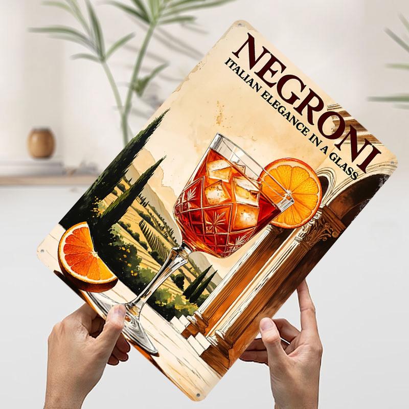 

Vintage Inspired Negroni Cocktail Metal Poster Customized Wall Art Retro Vintage Tinplate Signs for Room Decorations Home Decor 20x30cm（7.8x11.8inch）