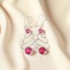 Pink Tourmaline Gemstone 925 Sterling Silver Jewelry Handmade Hook Earrings2.13" EE-84-13