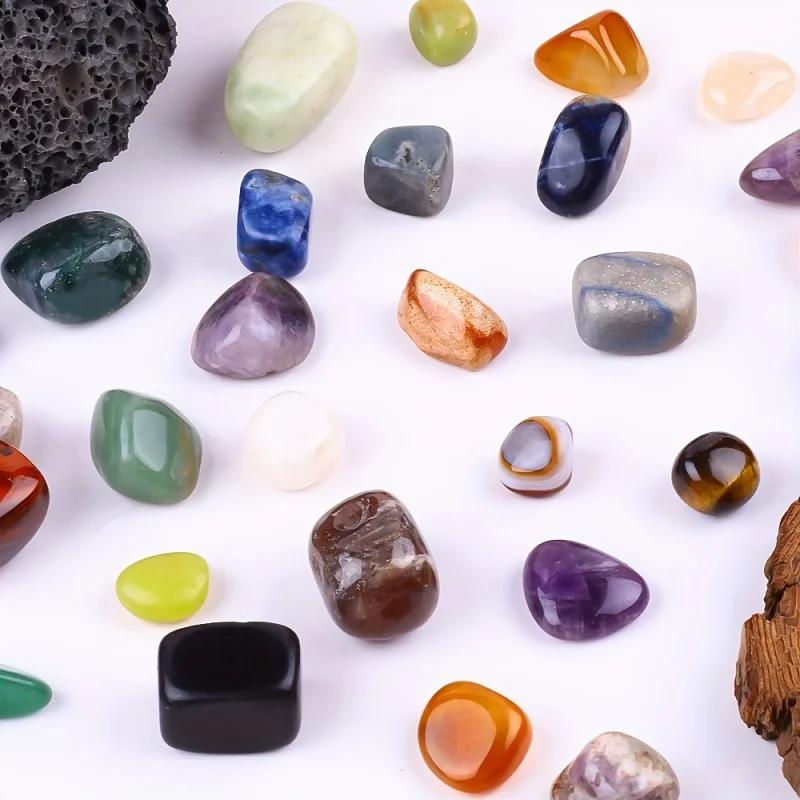 Rock Crystal Rolling Stone White Powder Purple Yellow Fluorite Crushed Stone Fish Tank Decoration Office Home Decoration