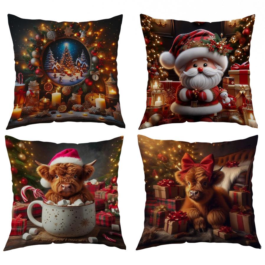 Christmas Pillow Cover Home Sofa Cushion Cover New Holiday Decoration Bedroom Atmosphere Cushion