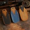 Top Grain Leather Key Case For Ford Kuga Ecosport Focus Fiesta, Full Enclosed Anti-Scratch Key Fob Cover With Metal Ring