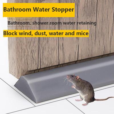 Self Adhesive Bathroom Water Stopper Silicone Water Retaining Strip Bendable Bathroom Door Splash Prevention Water Dam
