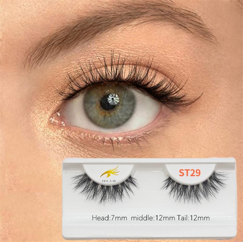 New Synthetic Free Sample Premium Lashes  Wholesale Vendor Fluffy  Strip Lashes Private Label with Box Custom Logo Dramatic&Mix
