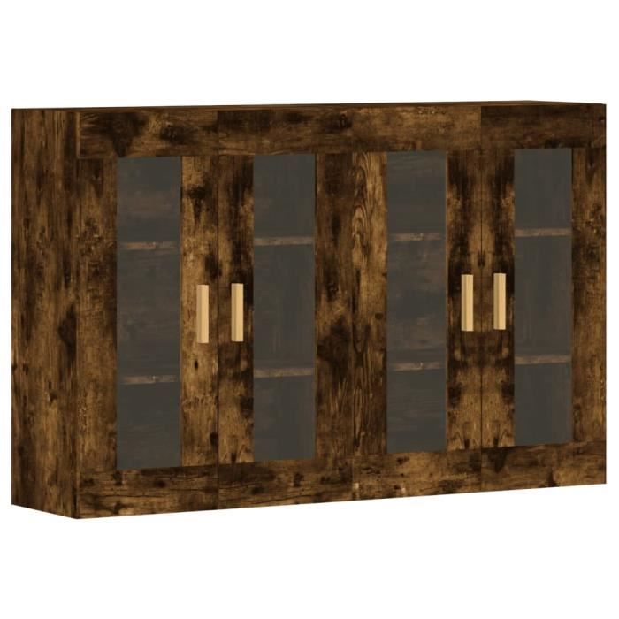VidaXL Armoires murales 2 pcs chêne fumé bois d'ingénierie 3197902