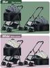 Lightweight Foldable Pet Stroller with Detachable Cage for Small Dogs & Cats
