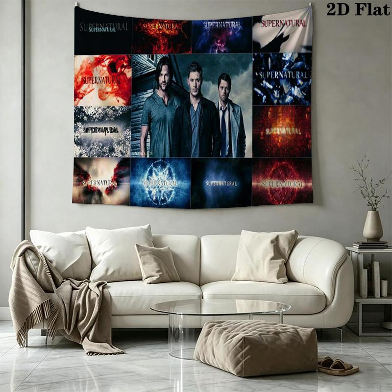 Supernatural Poster Wall Tapestry Aesthetic Wall Hanging Printed Fabric Blanket Decorative Tapestries for Bedroom Living Room Home Decor