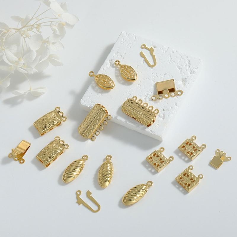 Schmuckverschlüsse aus Edelstahl, 20 Verbinder mit Endbefestigungspunkten zum Herstellen und Reparieren von Armbändern und Halsketten
