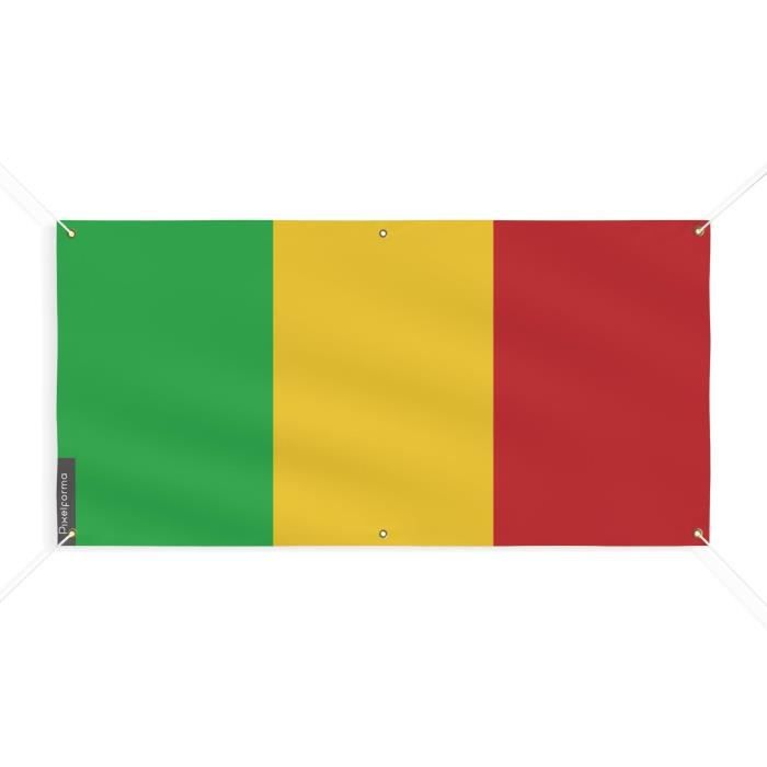 Bannière Drapeau Du Mali - PIXELFORMA - 60x120cm - Polyester Durable - 6 Œillets Renforcés