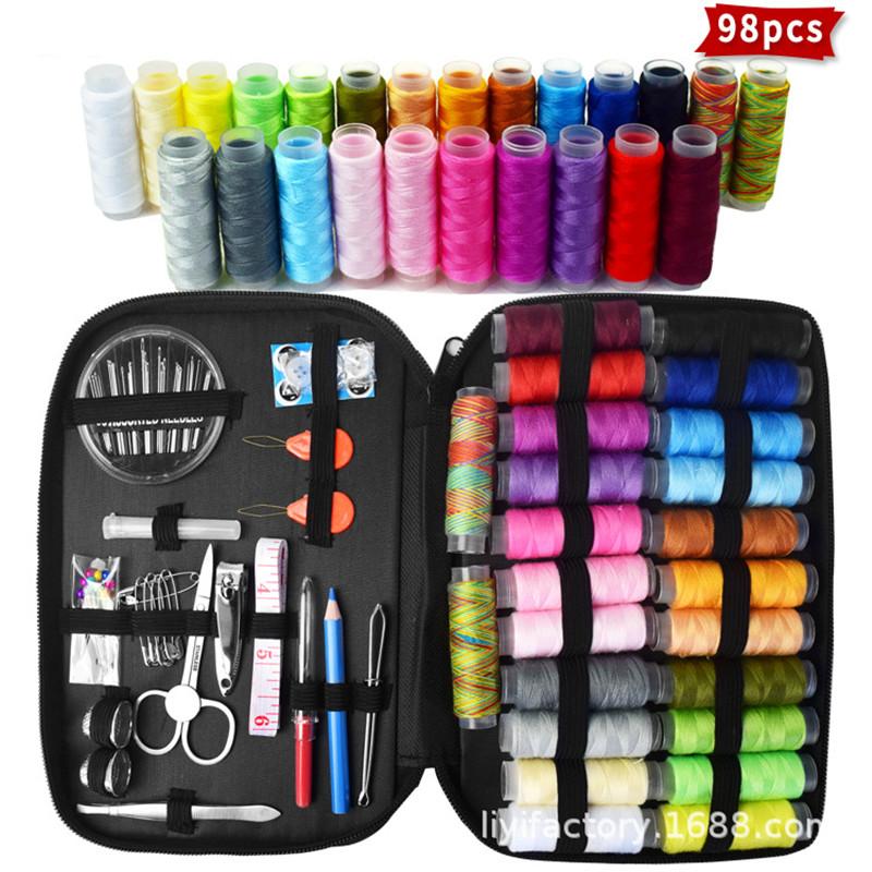 Šicí sady DIY Multifunkční šicí sada pro ruční prošívání, šití, vyšívání, nitě, šicí příslušenství, sady šicích nástrojů