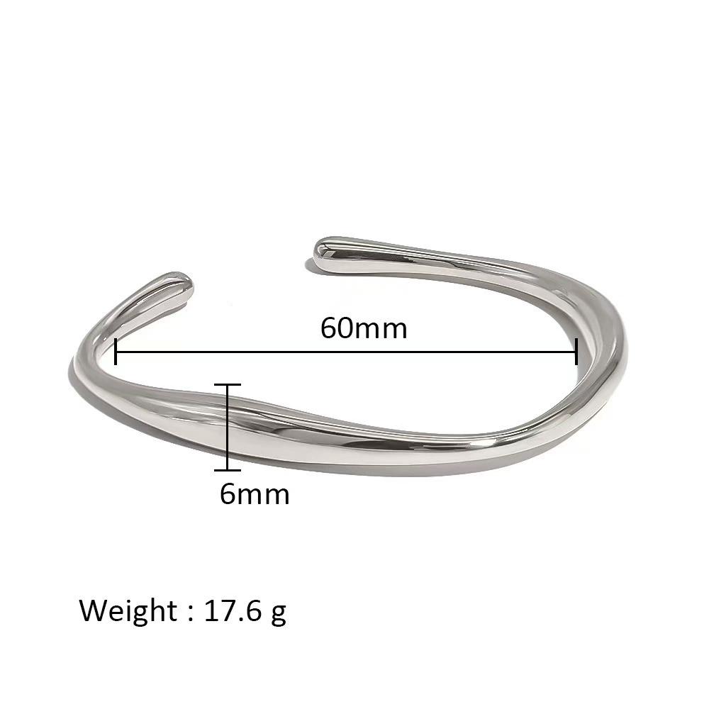 316 Stainless Steel Wrist Opening Bracelet Bangle For Women Gold Color Handmade Cast Statement Brand Party Jewelry