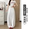 Womens White Quick-Dry Wide Leg Cargo Pants Loose Fit High Waist 2026 Lightweight Breathable Workwear Style
