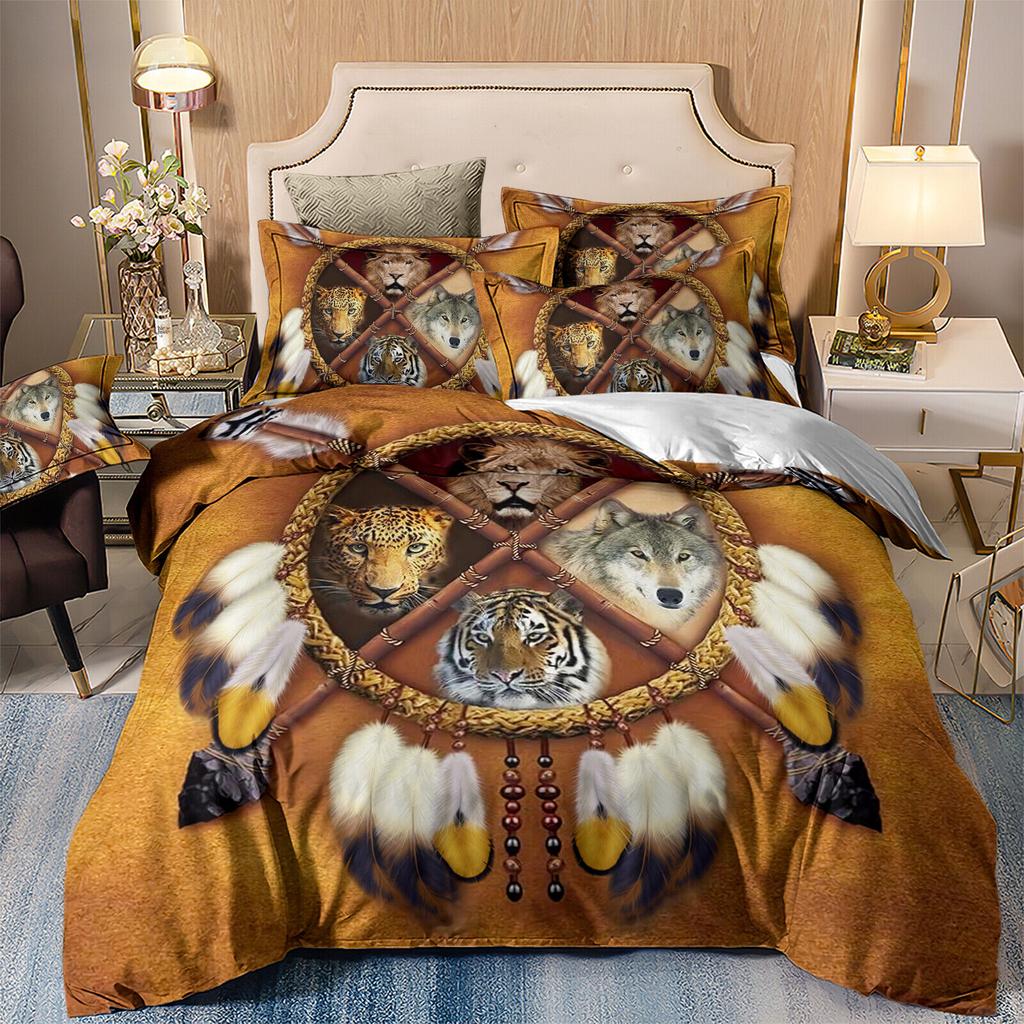 Zestaw Poszwy na Kołdrę Wolf Soft Quilt Pojedynczy Podwójny Queen King Size Zestaw Pościeli