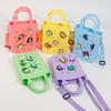 DIY Customizable Silicone Tote Bag with Charms, Waterproof Crossbody Bag for Beach, Kids & Adults