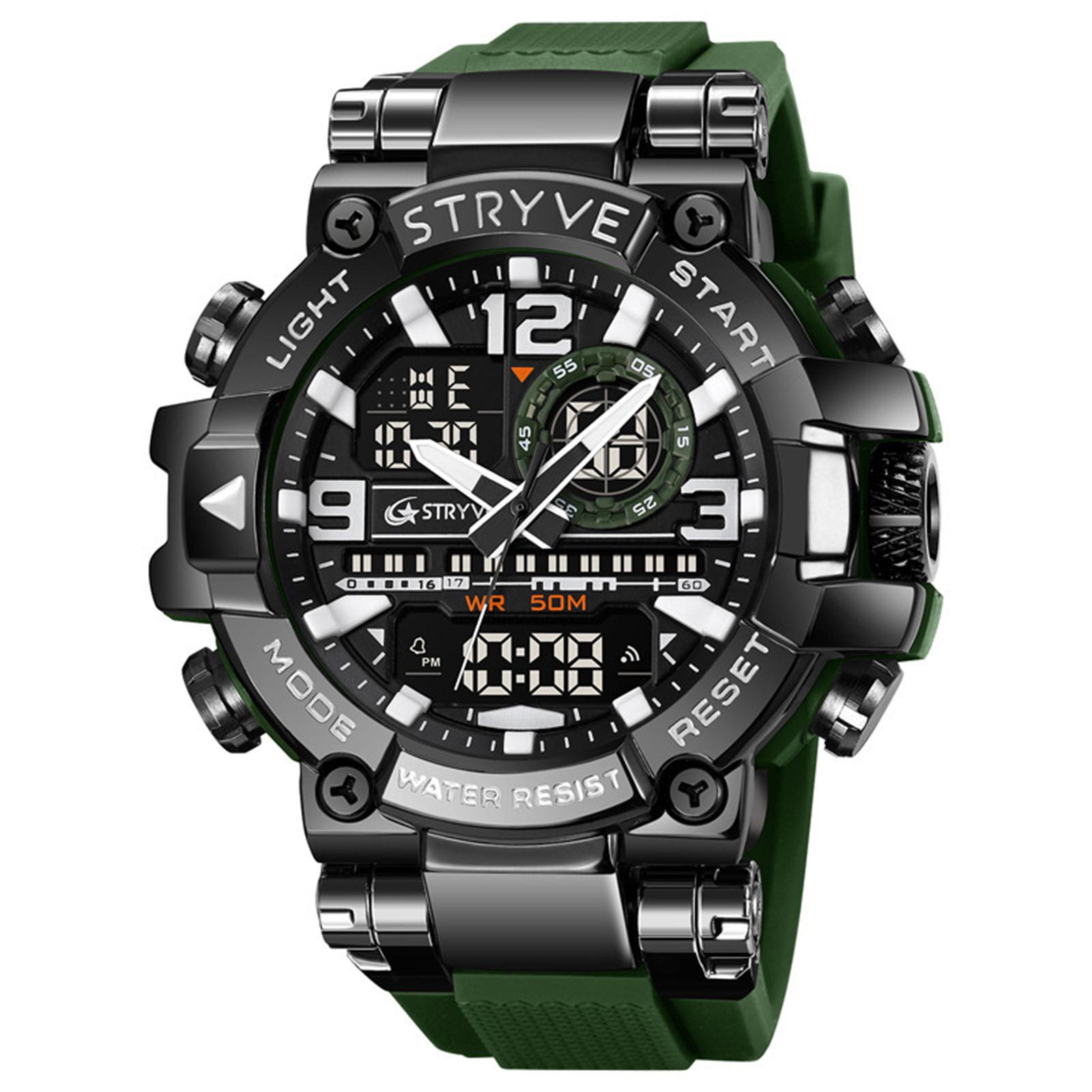 

Men s Luminous Running Alarm Clock Watch One Size