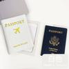 Imitation leather bronzing aircraft with signature paper pu leather passport jacket travel passport cover luggage tag set