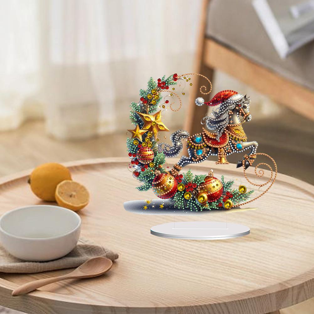 Acryl Speziell Geformt Weihnachts-Thema Diamantmalerei Tischdekorationen Set Desktop Diamantkunst-Kits Schlafzimmer Tischdekoration