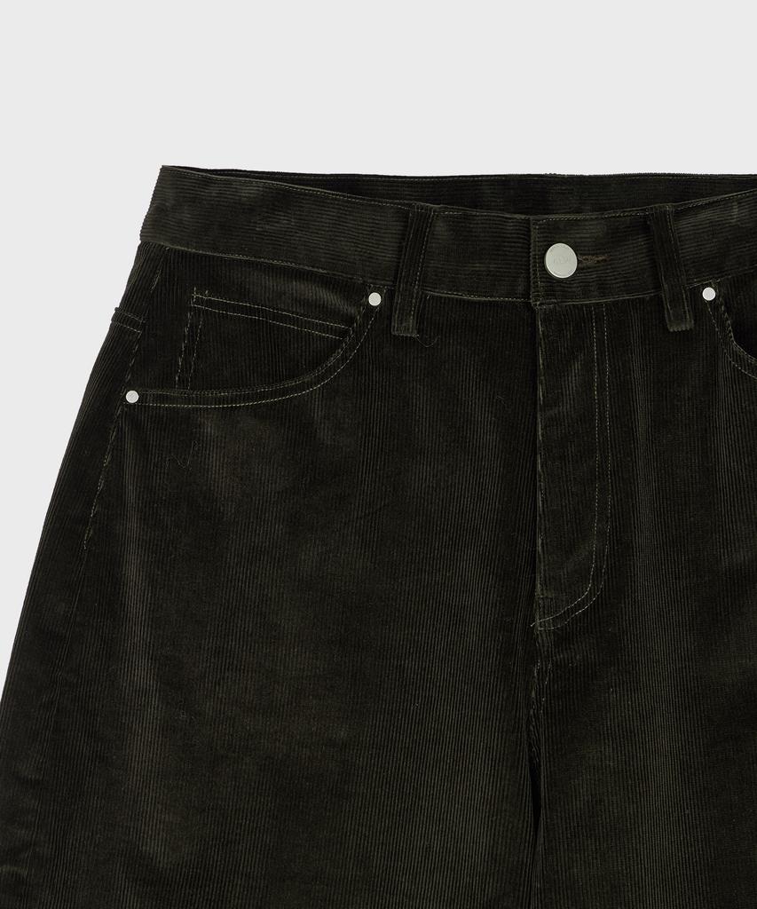 GLW Velvet Corduroy Curved Pants Khaki