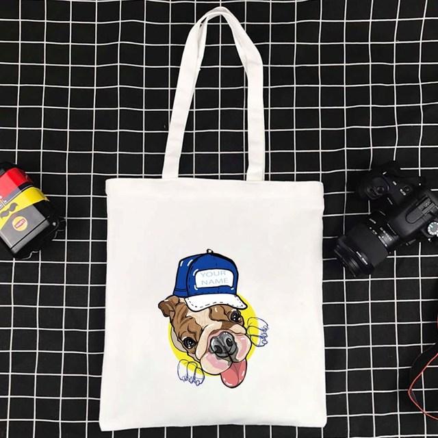 Wiederverwendbare Tragetaschen, faltbare Einkaufstasche, umweltfreundliche Handtaschen, neue große Einkaufstasche, Hundemuster, Damen-Einkaufstasche