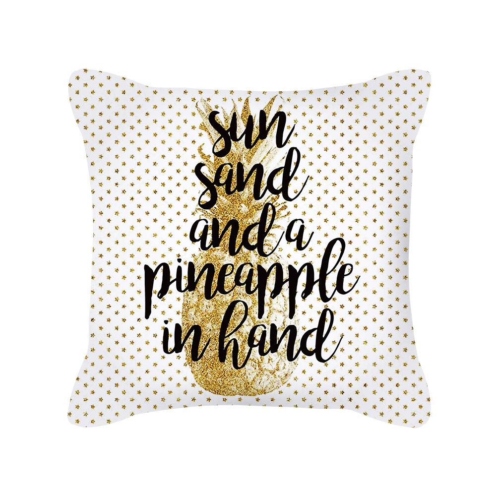 Nordic Golden Geometric Love Print Sofa Interior Decoration Square Pillow Cushion Cover New Style