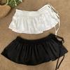 Sweet Lace Up Hip Scarf Shirt Extender Ruffled Edge Waistband Layer Outfits Skirt  Jeans Decor
