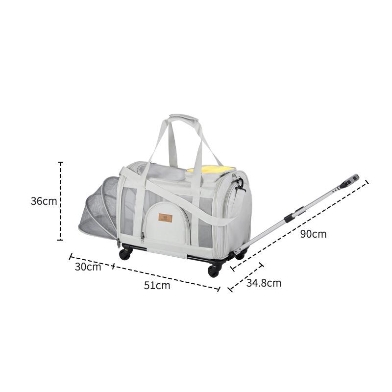 DODOPET Expandable Pet Carrier: Breathable, Large-Capacity Rolling Suitcase for Cats and Dogs. Holds: 5 kg Dog/7.5 kg Cat