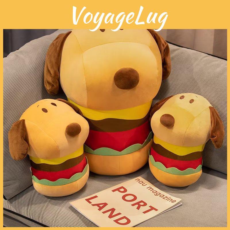 Hamburger Plush Dog Toy Cartoon Stuffed Animal Doll Bedroom Decoration Gift