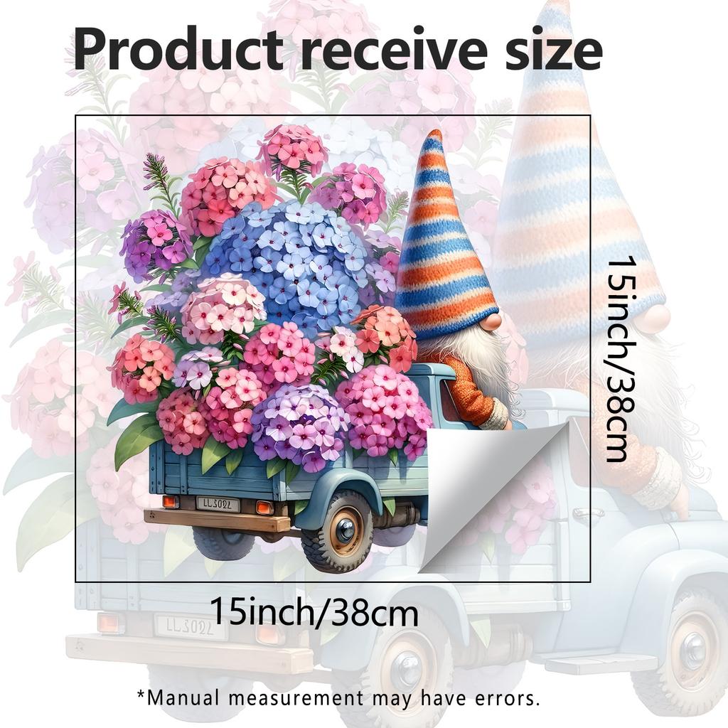 Spring Day Bougainvillea Sticker Dwarf Spirit Fairy Glass Sticker for Bedroom Window Decoration