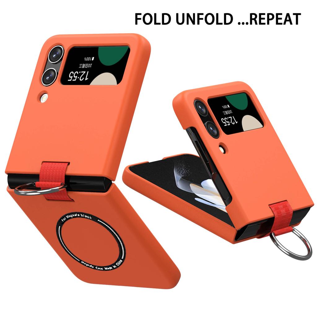 Anti-scratch Magsafe Ring Case for Samsung Galaxy Z Flip 6 5 4 5g Non-slip Holder Wireless Charging Cover for Samsung Z Flip3