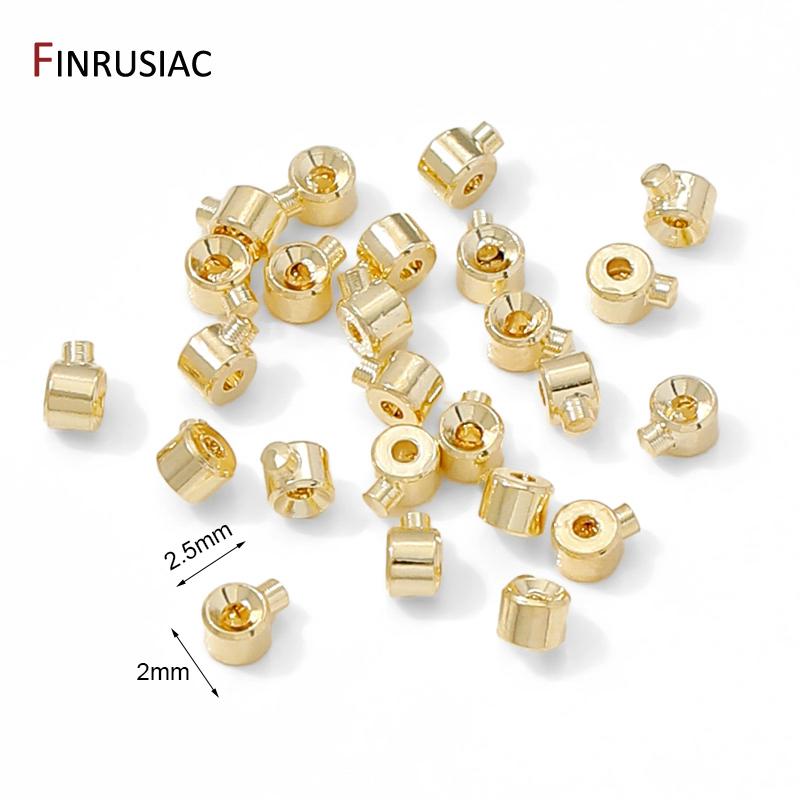 18K Gold Plated Brass Positioning Clasps Stopper Spacer Bead Crimp End Beads,Lamps For Jewelry,DIY Jewelry Making Supplies