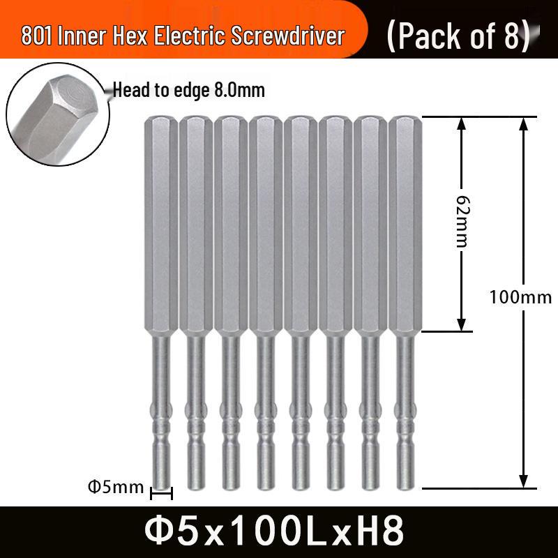Nigao 801 5mm Hex Socket Electric Screwdriver Bit S2 Hardened Tool